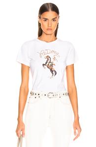 Re/done Classic Tee Cowgirl In White