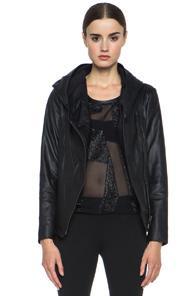 Helmut Helmut Lang Washed Hooded Leather Jacket In Black