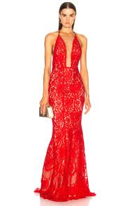 Galvan Volcan Gown In Red
