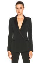 Mugler Fitted Cady & Draped Satin Blazer In Black