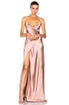 Michelle Mason For Fwrd Strappy Wrap Gown In Pink