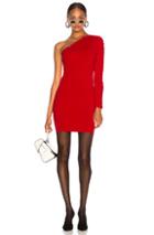 Alexander Wang Asymmetrical Long Sleeve Dress In Red