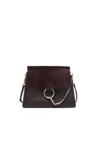 Chloe Medium Faye Suede & Calfskin Shoulder Bag In Brown