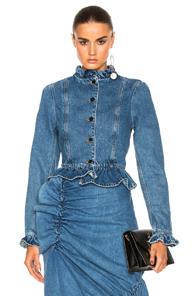 J.w. Anderson Ruffle Jacket In Blue