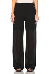 Chloe Fine Sheer Crepe Pants In Black