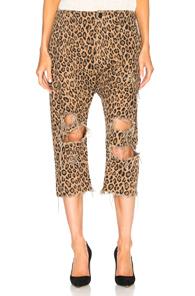 R13 Leopard Utility Pants In Animal Print,brown