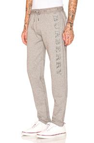Burberry Nickford Embroidered Sweatpants In Gray