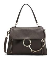 Chloe Medium Faye Calfskin & Suede Day Bag In Brown