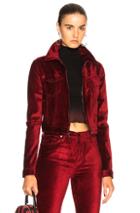Cotton Citizen For Fwrd Velvet Crop Utility Jacket In Red