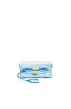 Mark Cross Grace Small Box Bag In Blue,metallics