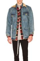 Fear Of God Selvedge Denim Long Trucker In Blue