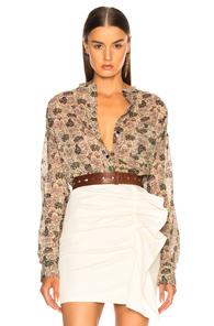 Isabel Marant Etoile Mexika Shirt In Abstract,neutrals,green