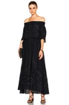 Tibi Off Shoulder Ruffle Dress In Black