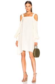 Tibi Cold Shoulder Dress In White