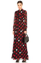 Mcq Alexander Mcqueen Pussy Bow Maxi Dress In Geometric Print,black