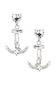 Alessandra Rich Crystal Anchor Earrings In Metallic