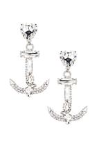Alessandra Rich Crystal Anchor Earrings In Metallic