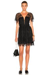 Nicholas Eyelash Mini Dress In Black