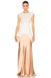 Esteban Cortazar Geometric Shape Gown In Neutrals,pink