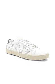 Saint Laurent Star Leather Low Top Sneakers In White