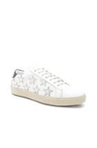 Saint Laurent Star Leather Low Top Sneakers In White