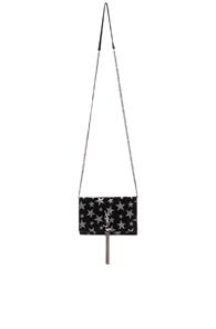 Saint Laurent Kate Monogramme Chain Wallet In Black,geometric Print