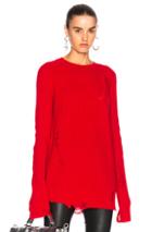 Helmut Lang Distressed Crew Neck Sweater In Red