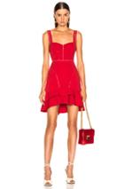 Jonathan Simkhai Crepe Combo Mini Ruffle Dress In Red