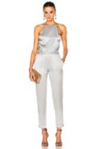 Fleur Du Mal Lounge Jumpsuit In Gray,metallics