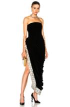 Oscar De La Renta Crystal Embellished Strapless Gown In Black