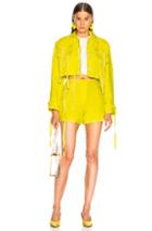 Msgm Tweed Jacket In Yellow