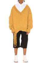 Raf Simons Fireman Buckle Sweater In Yellow