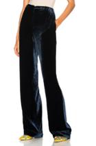 Alberta Ferretti Velvet Wide Leg Pants In Blue