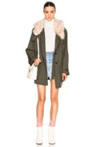 Smythe Anorak With Faux Fur Collar In Green
