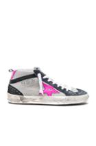 Golden Goose Knit Mid Star Sneakers In White