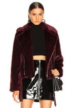 Alexis Faux Fur Shura Jacket In Red