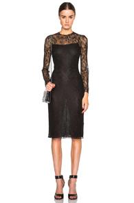Givenchy Floral Lace Dress In Black