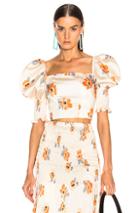 Nicholas Lace Up Bustier Top In Floral,neutral