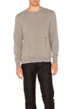 Lanvin Open Stitch Crewneck Sweater In Gray