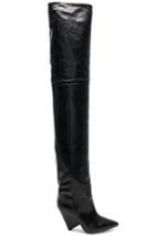 Isabel Marant Lostynn Leather Thigh High Boots In Black