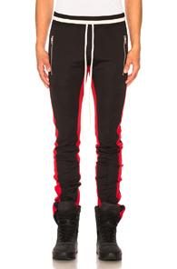 Fear Of God Double Knit Double Stripe Track Pant In Black,red,stripes