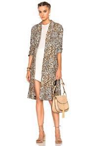 Raquel Allegra Swing Duster In Animal Print,neutrals