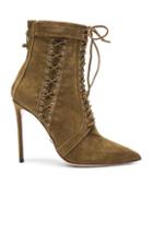 Oscar Tiye Samira Suede Booties In Green