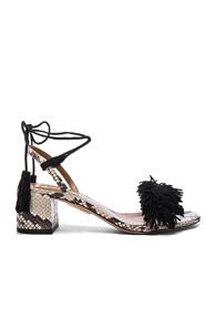 Aquazzura Snakeskin Wild Thing Sandals In Animal Print