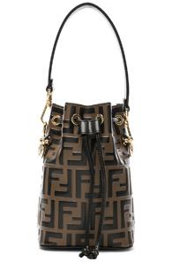 Fendi Mini Logo Embossed Mon Tresor In Brown