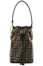 Fendi Mini Logo Embossed Mon Tresor In Brown