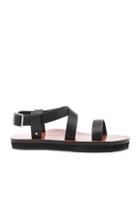 Victoria Beckham Leather Ankle Strap Sandals In Black