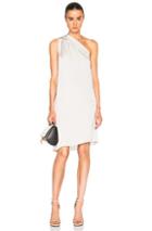 Maison Margiela Silk Charmeuse Asymmetrical Dress In Gray,metallics