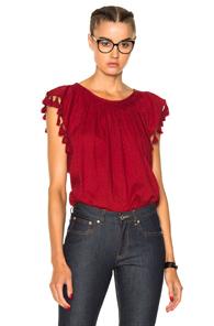 The Great Tassel Flutter Top In Red