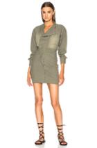 Isabel Marant Etoile Lindsey Chambray Long Sleeve Dress In Green